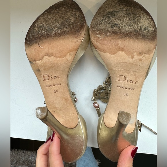 Dior Champagne Evening Sandal Heel - Picture 10 of 10